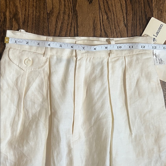 RARE VINTAGE 80s 90s RALPH LAUREN CREAM LINEN MAXI SKIRT XS S 26” - Picture 4 of 5